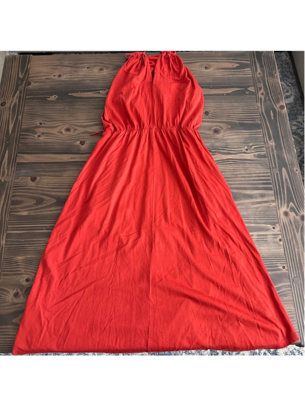 Patagonia W's Lithia Dress Womens S Orange Halter Organic Cotton Tencel READ - Picture 6 of 12